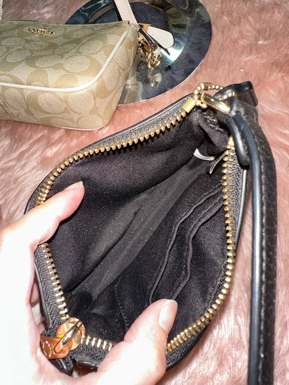ORIG Preloved COACH Nolita 15 Small Black Wristlet Bag