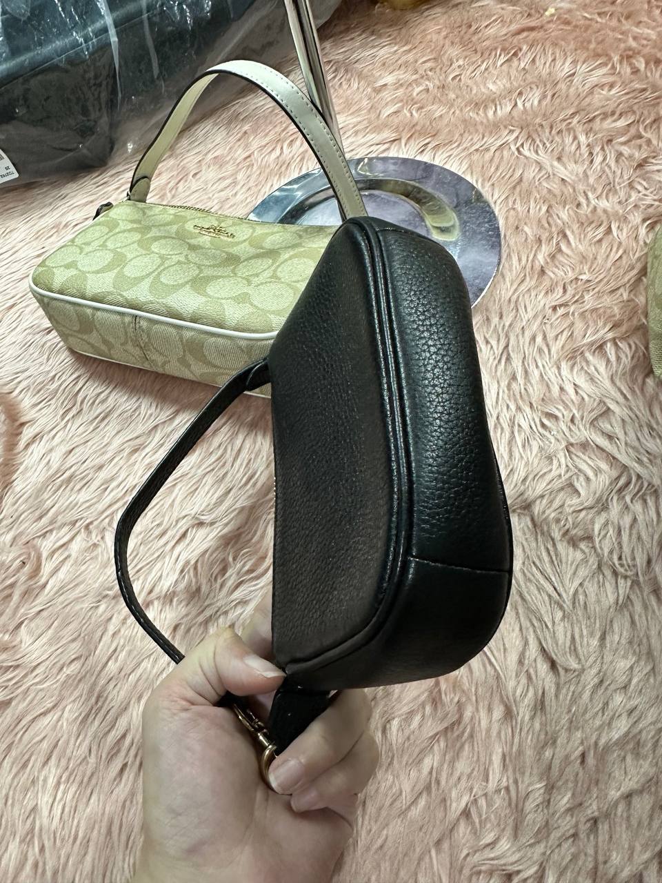 ORIG Preloved COACH Nolita 15 Small Black Wristlet Bag