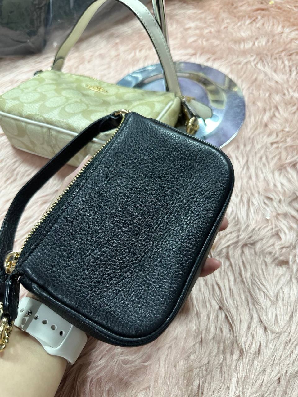 ORIG Preloved COACH Nolita 15 Small Black Wristlet Bag