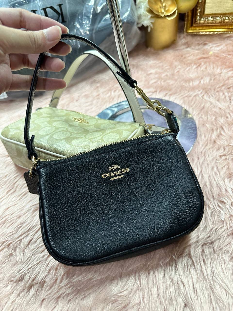 ORIG Preloved COACH Nolita 15 Small Black Wristlet Bag