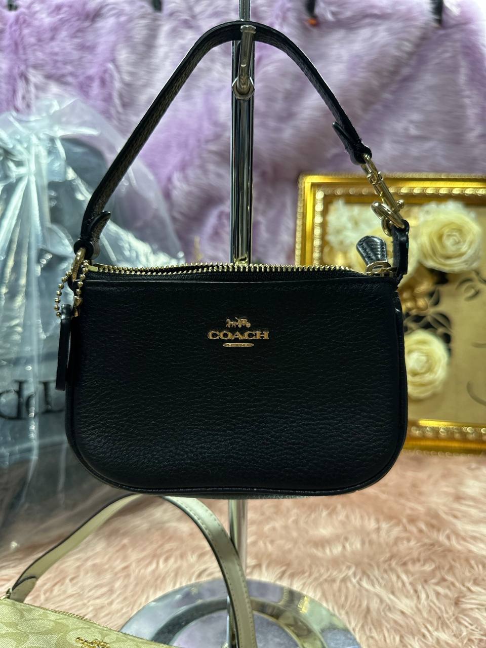 ORIG Preloved COACH Nolita 15 Small Black Wristlet Bag