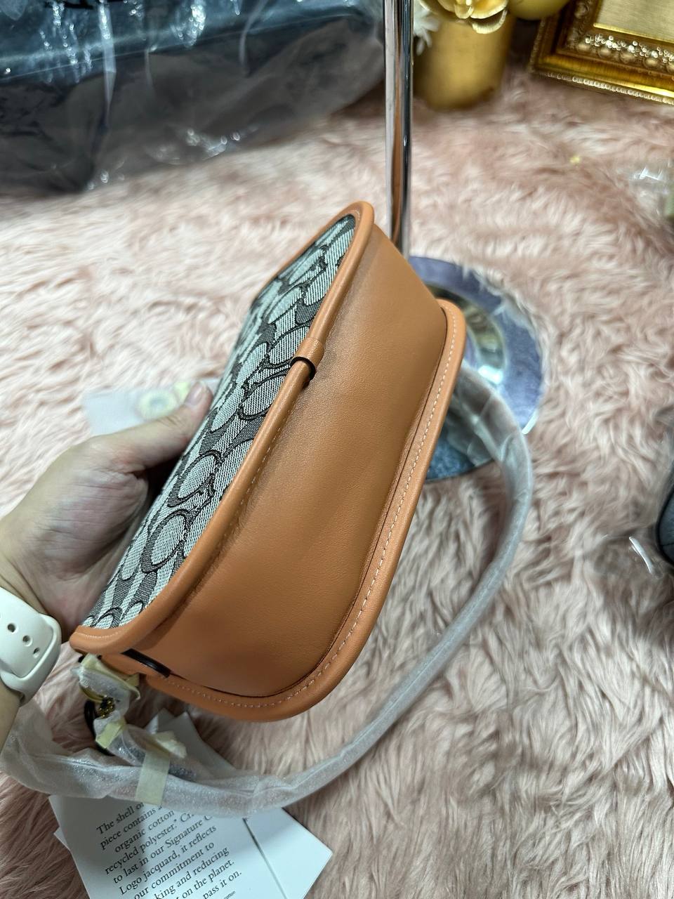 ORIG & IMPORTED COACH Swinger 20 In Signature Jacquard Small Shoulder Bag Brown