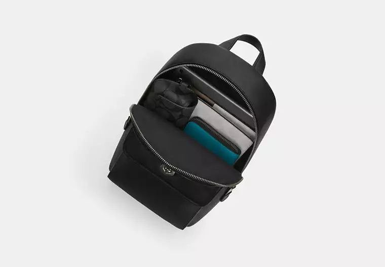 ORIG & IMPORTED COACH Turnlock Sling Pack In Signature Canvas - Charcoal