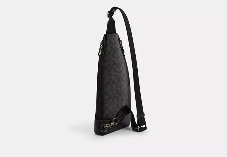 ORIG & IMPORTED COACH Dominic Sling Pack In Signature Canvas - Charcoal