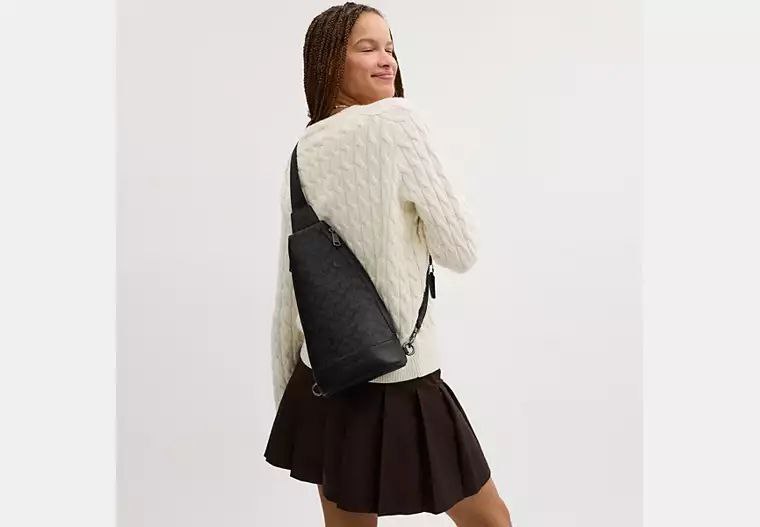 ORIG & IMPORTED COACH Dominic Sling Pack In Signature Canvas - Charcoal