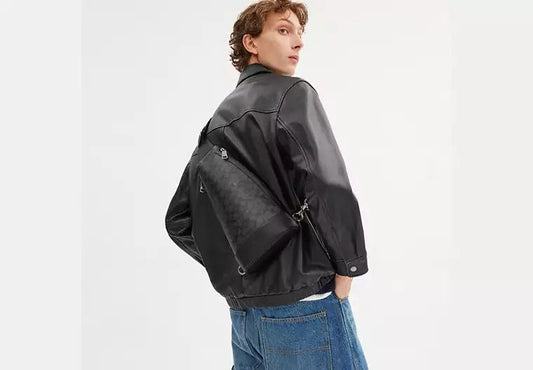 ORIG & IMPORTED COACH Dominic Sling Pack In Signature Canvas - Charcoal