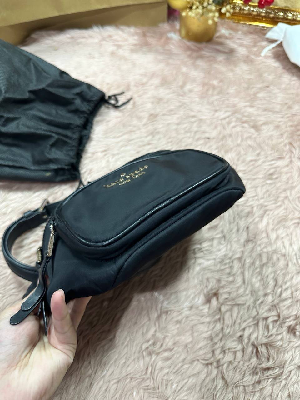 ORIG Preloved KATE SAPDE KS Dorien Nylon Small Belt Bag Black