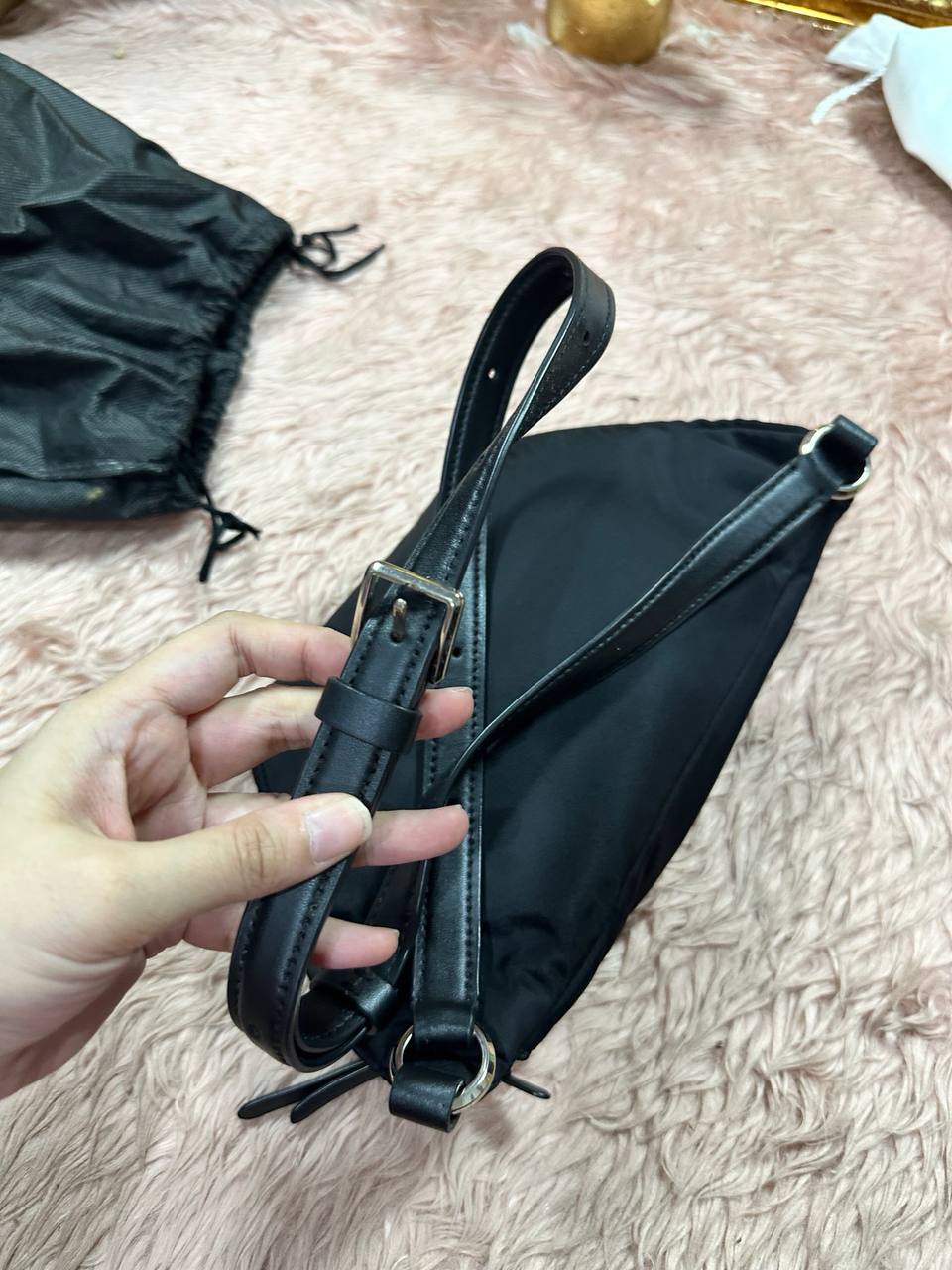 ORIG Preloved KATE SAPDE KS Dorien Nylon Small Belt Bag Black