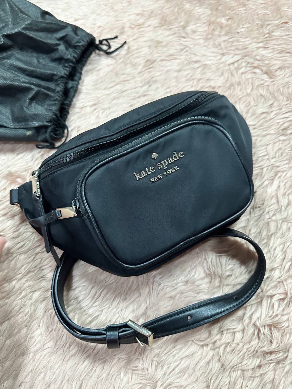 ORIG Preloved KATE SAPDE KS Dorien Nylon Small Belt Bag Black