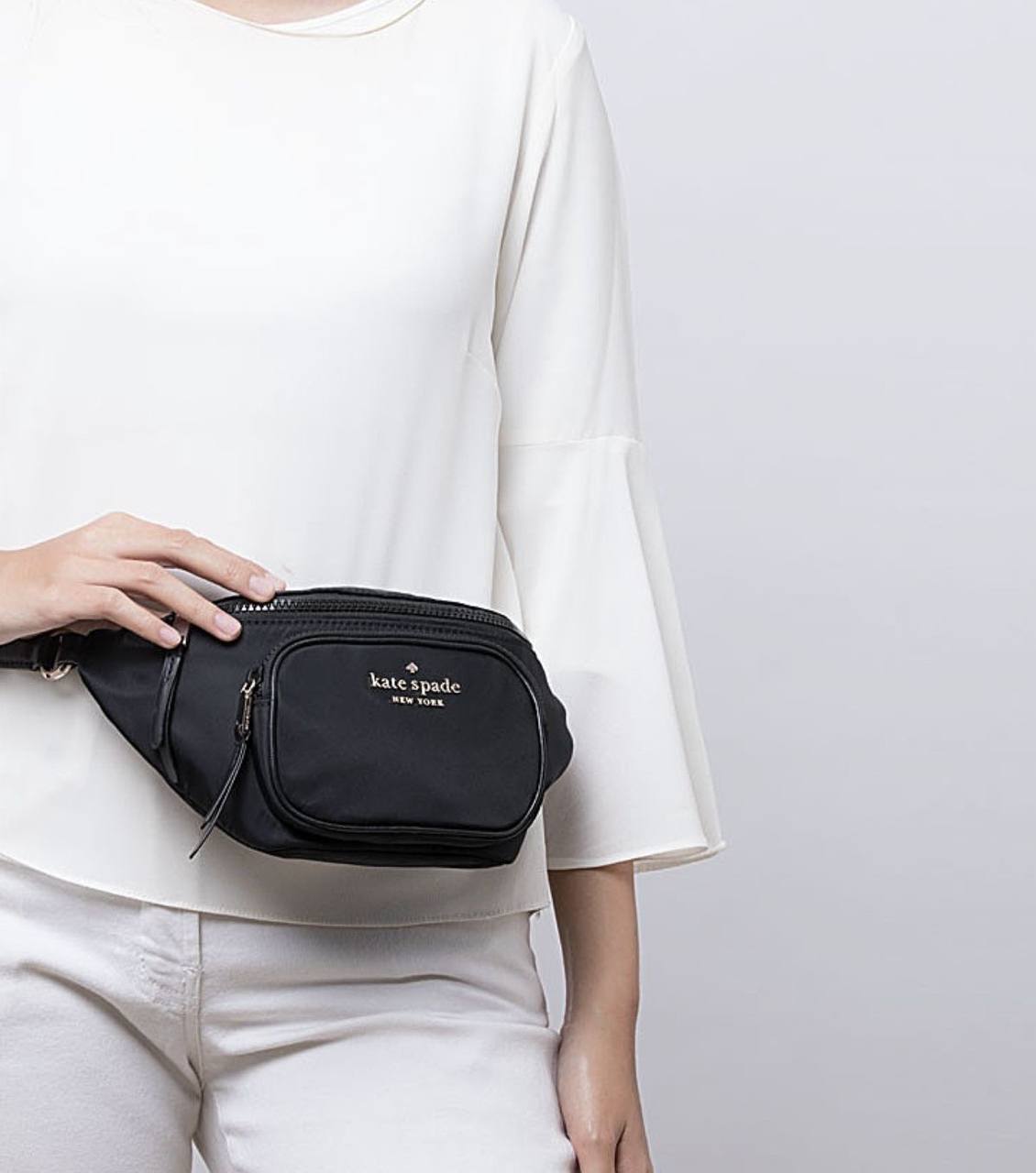 ORIG Preloved KATE SAPDE KS Dorien Nylon Small Belt Bag Black