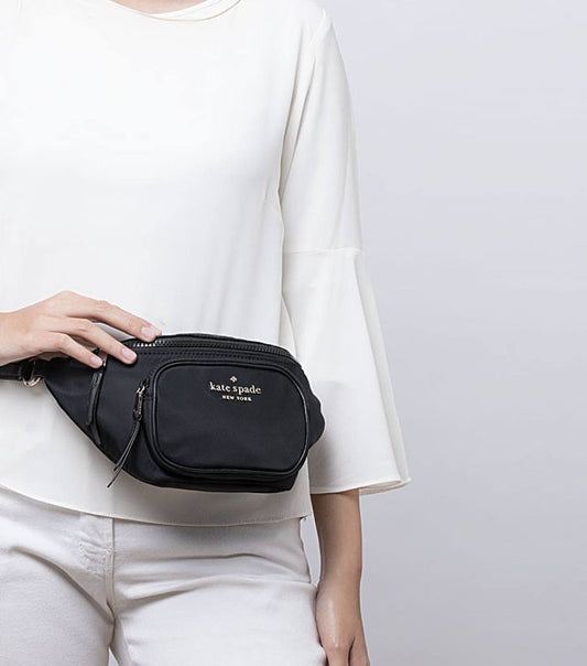 ORIG Preloved KATE SAPDE KS Dorien Nylon Small Belt Bag Black