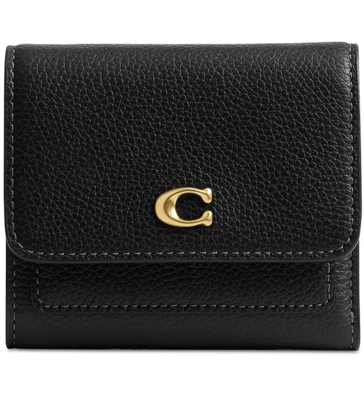 ORIG & IMPORTED COACH Mila Small Flap Trifold Black Wallet