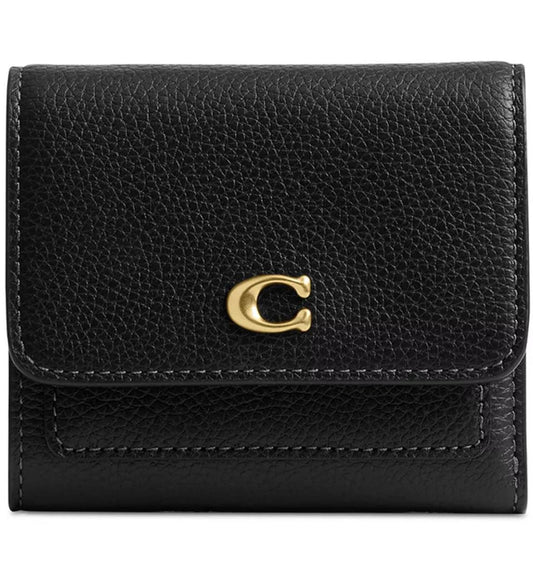 ORIG & IMPORTED COACH Mila Small Flap Trifold Black Wallet