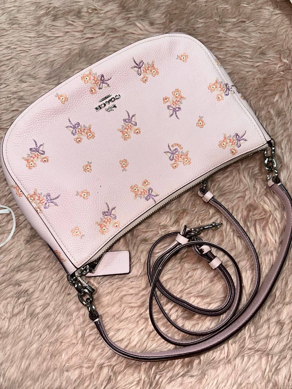 ORIG Preloved COACH Retail Chelsea Crossbody Bag with Floral Bow Print