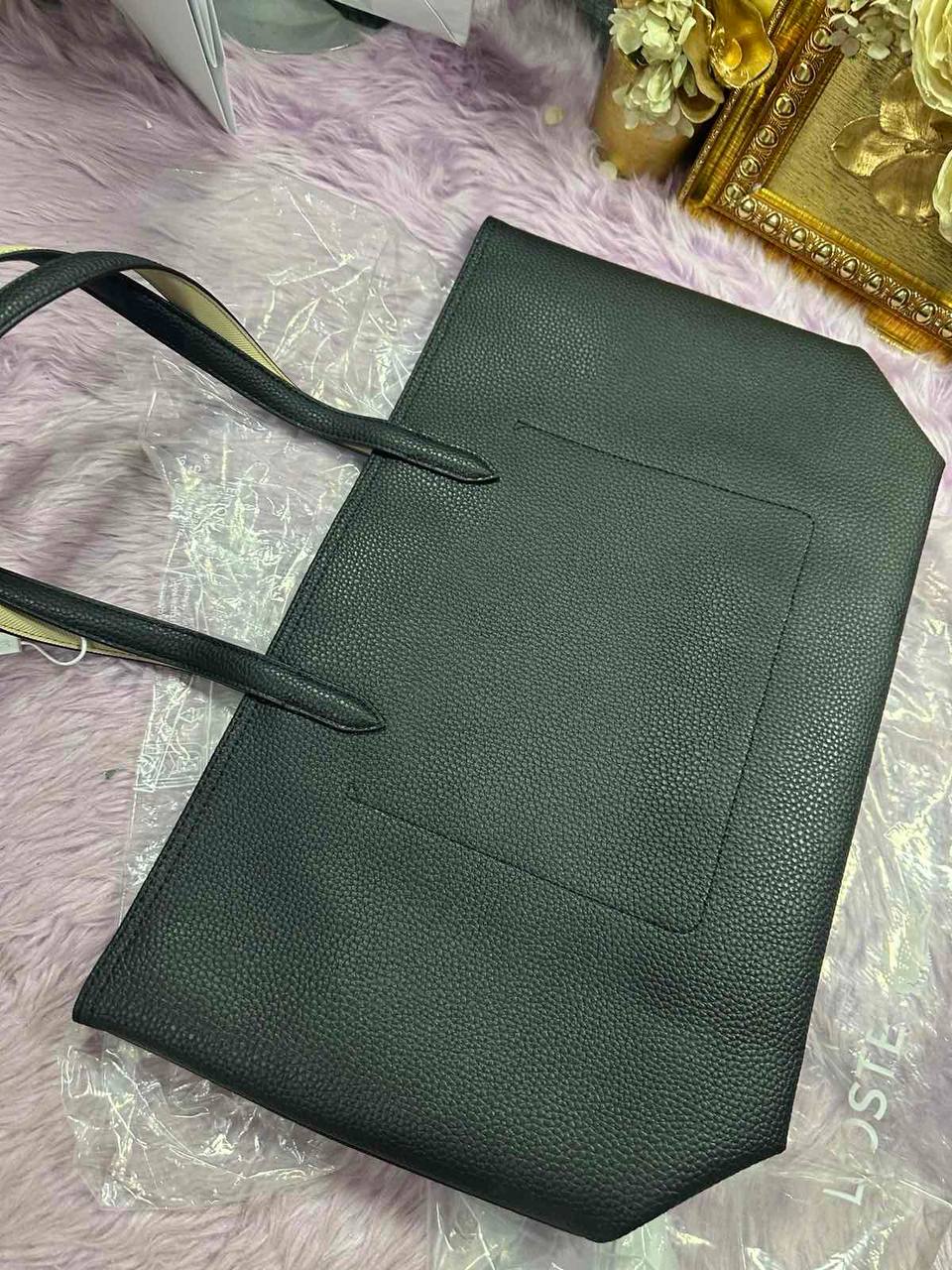 ORIG & IMPORTED Lacoste Anna Zipped Tote Black Large Bag