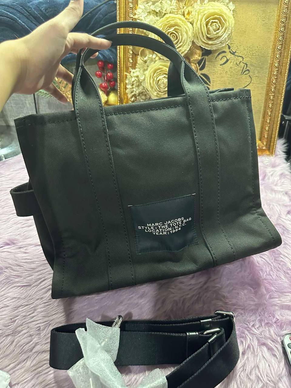 ORIG & IMPORTED Marc Jacobs MJ The Canvas Medium Tote Black Bag