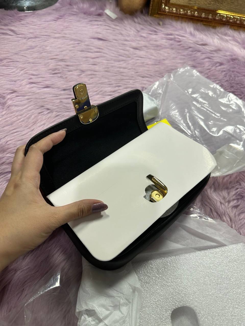 ORIG & IMPORTED The J Marc Mini Shoulder Bag with Maxi Logo Webbing Strap Black