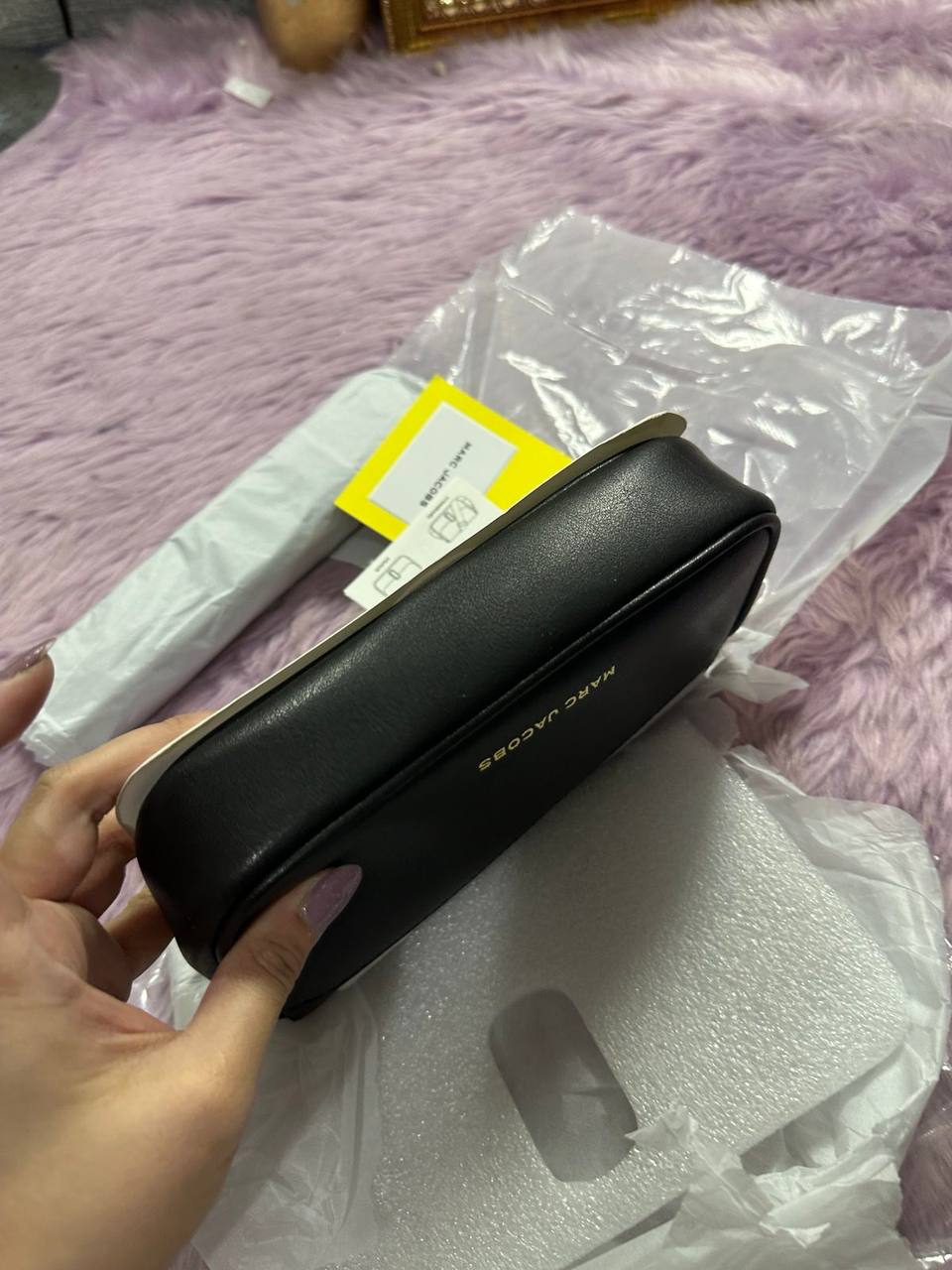 ORIG & IMPORTED The J Marc Mini Shoulder Bag with Maxi Logo Webbing Strap Black