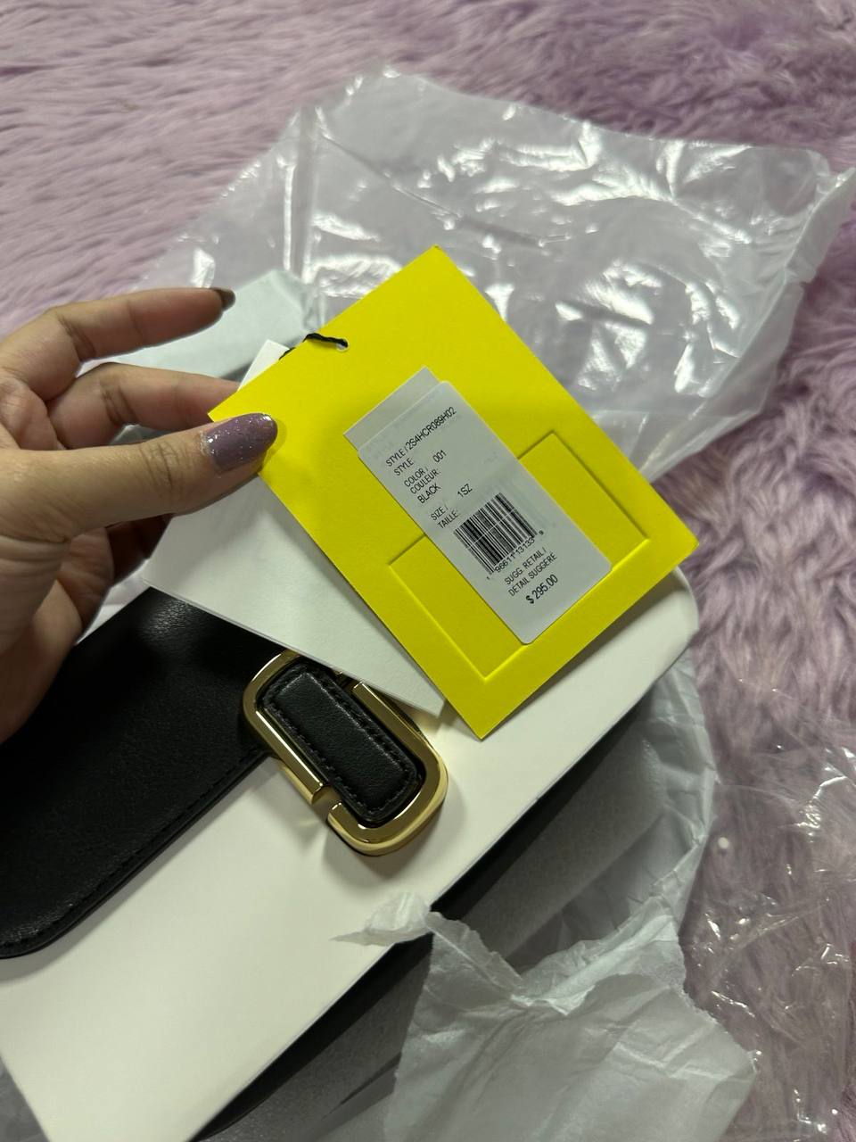 ORIG & IMPORTED The J Marc Mini Shoulder Bag with Maxi Logo Webbing Strap Black