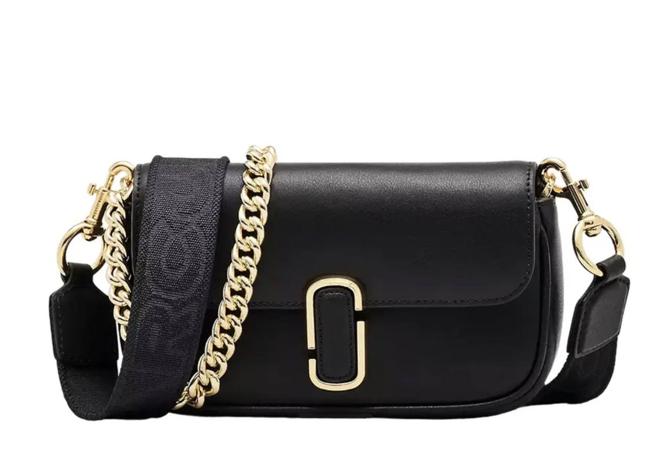 ORIG & IMPORTED The J Marc Mini Shoulder Bag with Maxi Logo Webbing Strap Black