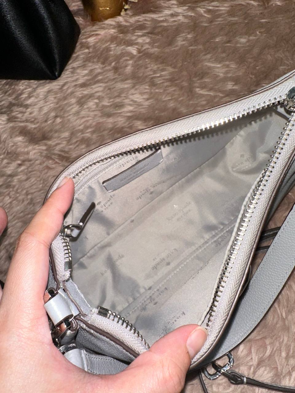 ORIG Preloved Kate Spade KS Kayla Small Convertible Shoulder Bag Gray