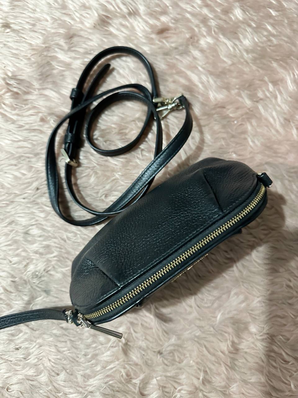 ORIG Preloved Kate Spade KS Dumpling Pebble Leather Convertible Mini Bag Wristlet Black