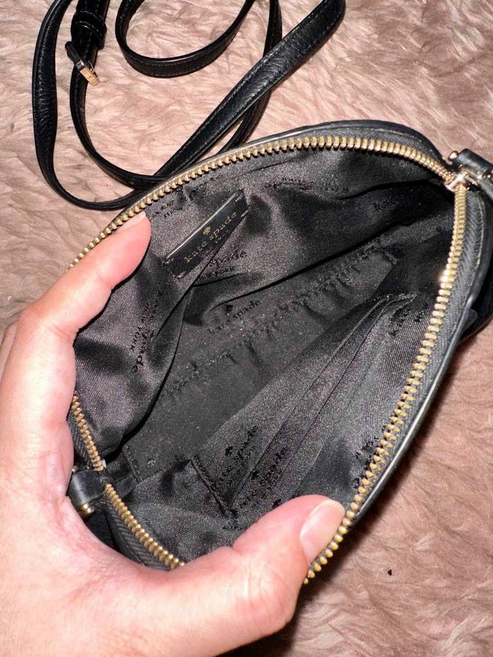 ORIG Preloved Kate Spade KS Dumpling Pebble Leather Convertible Mini Bag Wristlet Black