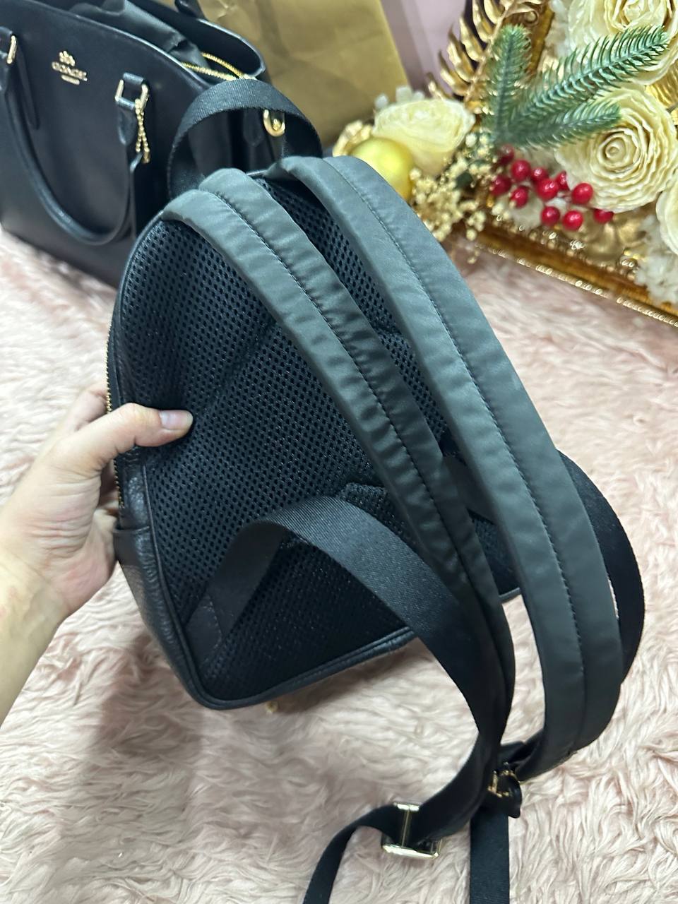 ORIG Preloved COACH Mini Court Backpack Black Bag
