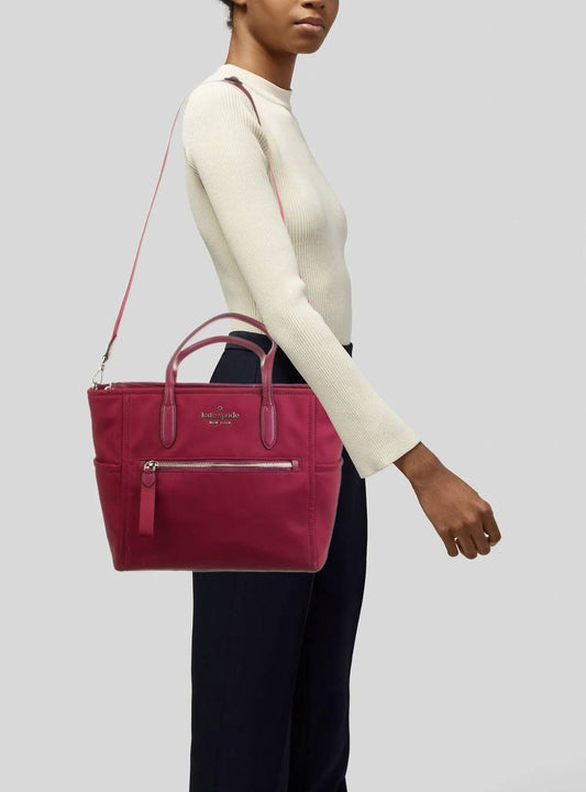 ORIG &amp; IMPORTED Kate Spade KS Chelsea Medium Satchel Nylon Bag in Blackberry Maroon