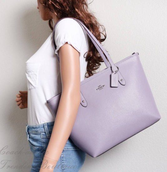 ORIG & IMPORTED Coach City Zip Top Tote Lilac Purple Large Bag