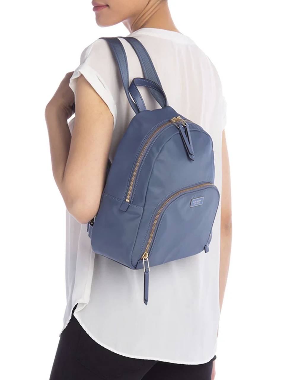 ORIG & IMPORTED Kate Spade KS Dawn Medium Nylon Backpack Soft Taupe Grey Bag