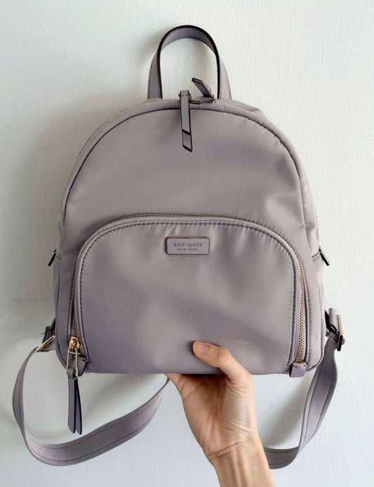 ORIG & IMPORTED Kate Spade KS Dawn Medium Nylon Backpack Soft Taupe Grey Bag