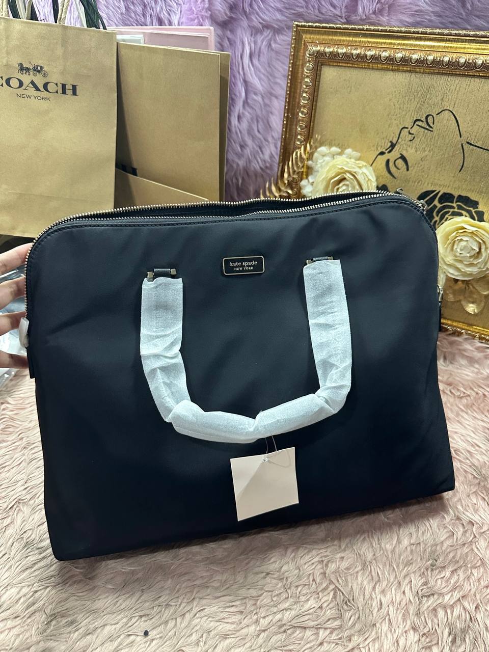 ORIG & IMPORTED Kate Spade KS Dawn Laptop Nylon Bag in Black
