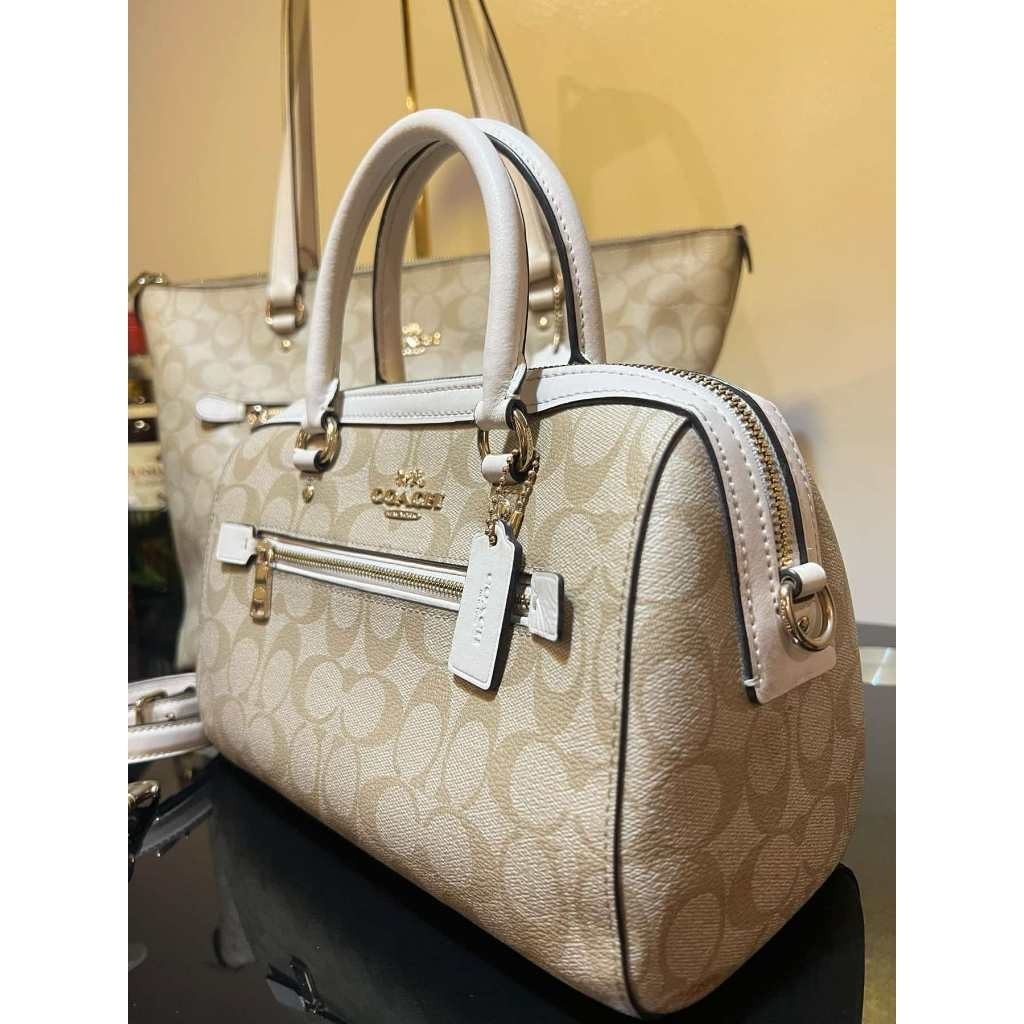 Orig PRELOVED  CCH Rowan Satchel Bag In Signature Canvas Light Khaki