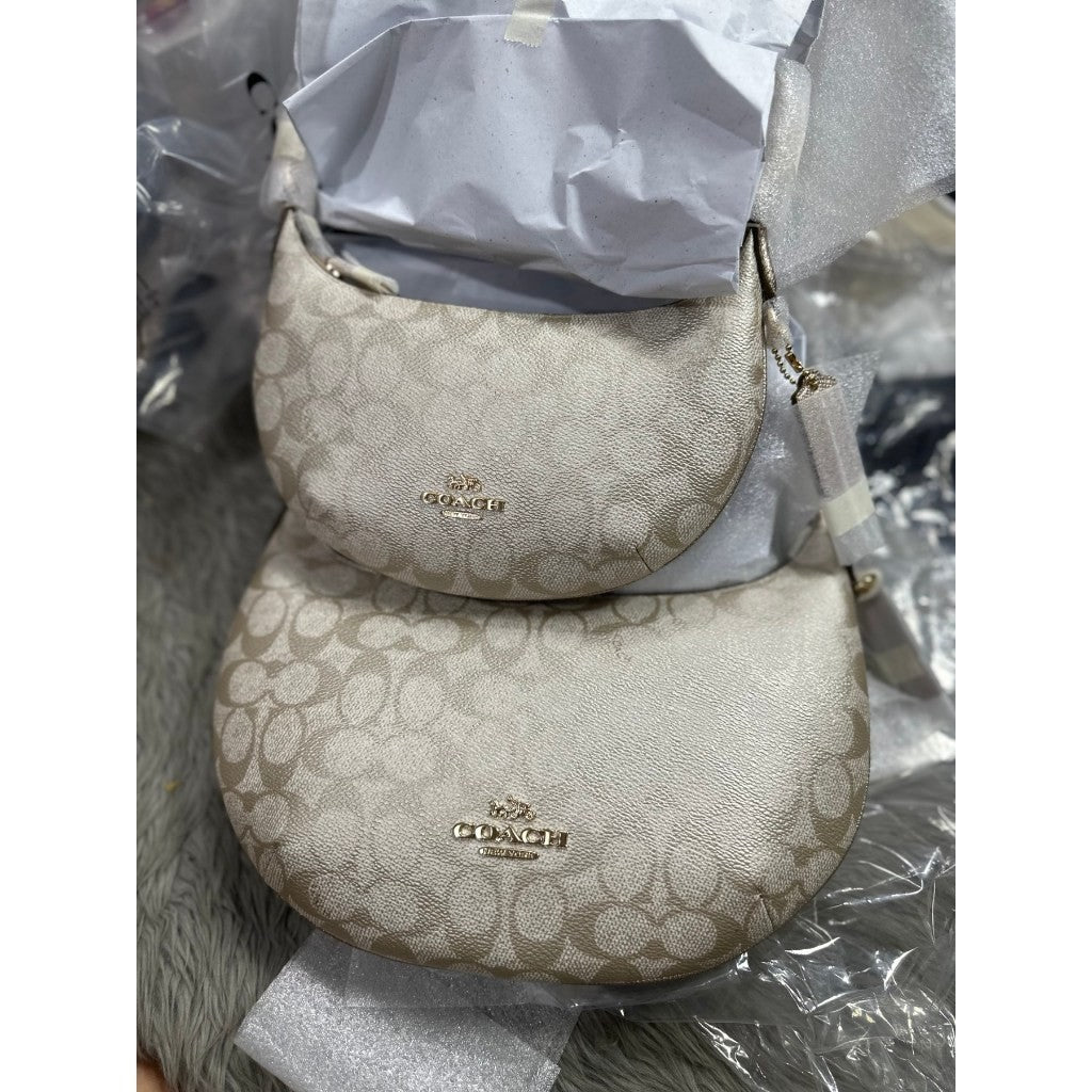 ORIG & IMPORTED CCH Payton Hobo Bag In Signature Canvas in GOLD/CHAMPAGNE MULTI