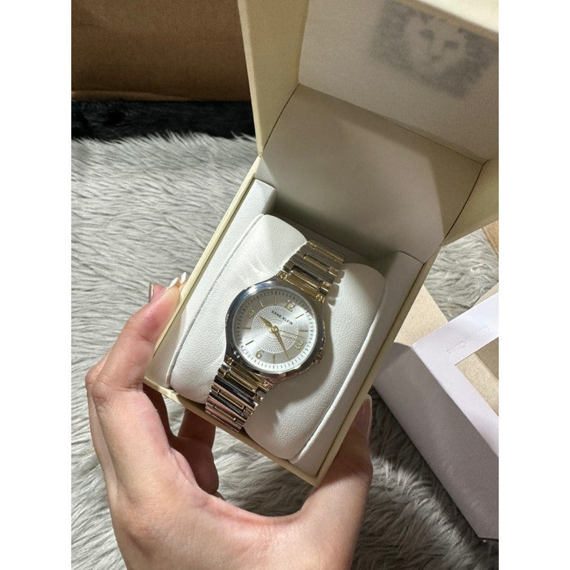 AUTHENTIC AK Klein Women's Bracelet Watch AK/ 3813SVTT Silver/Gold Two Tone