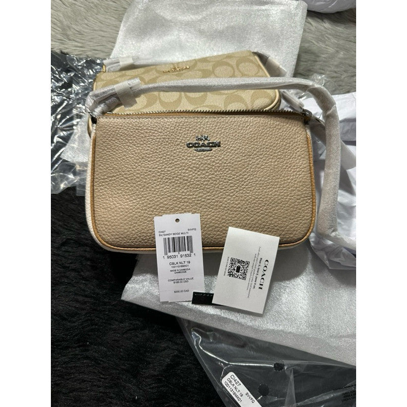 ORIG & IMPORTED CCH Nolita 19 In Colorblock Small Bag BEIGE