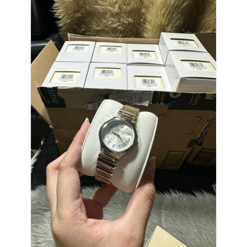 AUTHENTIC AK Klein Women's Bracelet Watch AK/ 3813SVTT Silver/Gold Two Tone