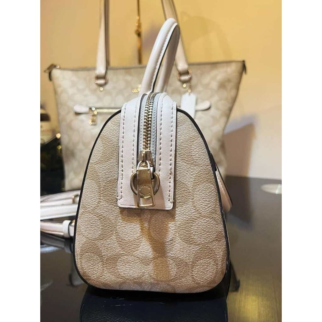 Orig PRELOVED  CCH Rowan Satchel Bag In Signature Canvas Light Khaki