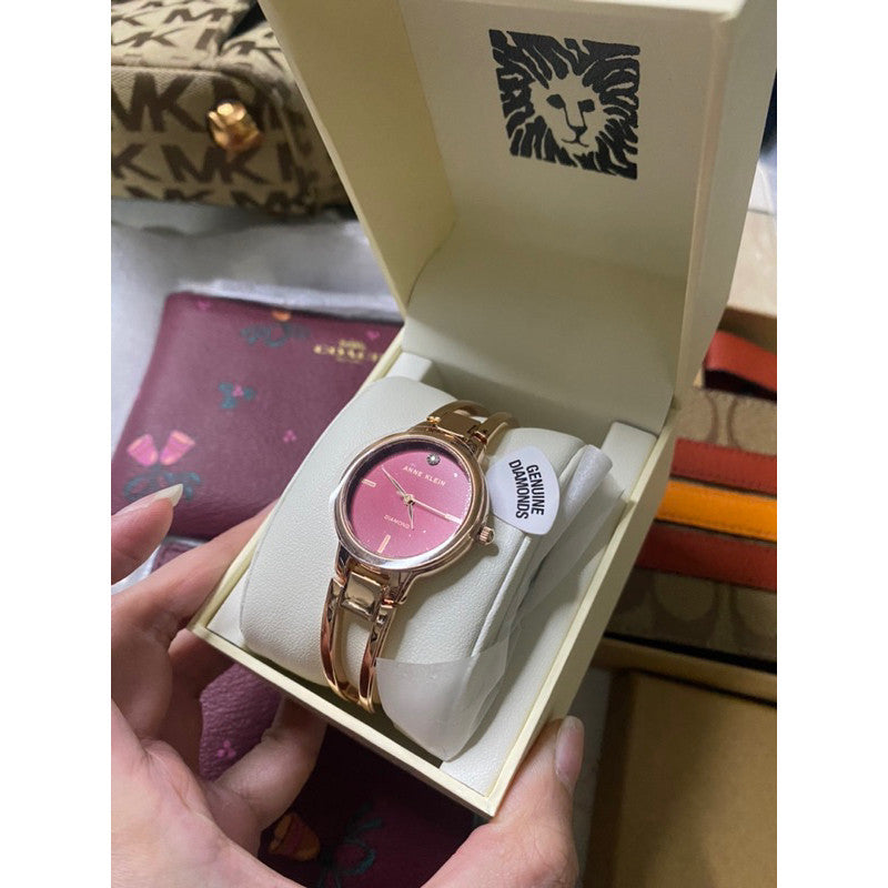 SALE! ❤️ AUTHENTIC AK Klein Women's Dress Watch Metal Strap, Red Rose Gold AK/2626BYRG