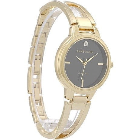 AUTHENTIC AK Klein Japanese Quartz Dress Watch with Metal Strap, Gold AK/2626BKGB