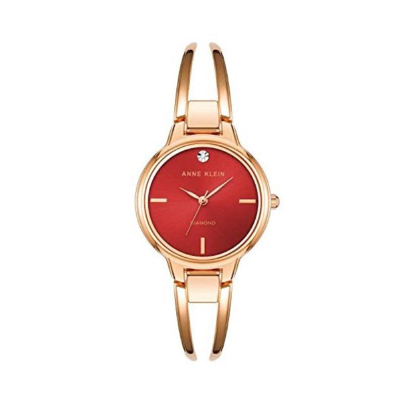 SALE! ❤️ AUTHENTIC AK Klein Women's Dress Watch Metal Strap, Red Rose Gold AK/2626BYRG