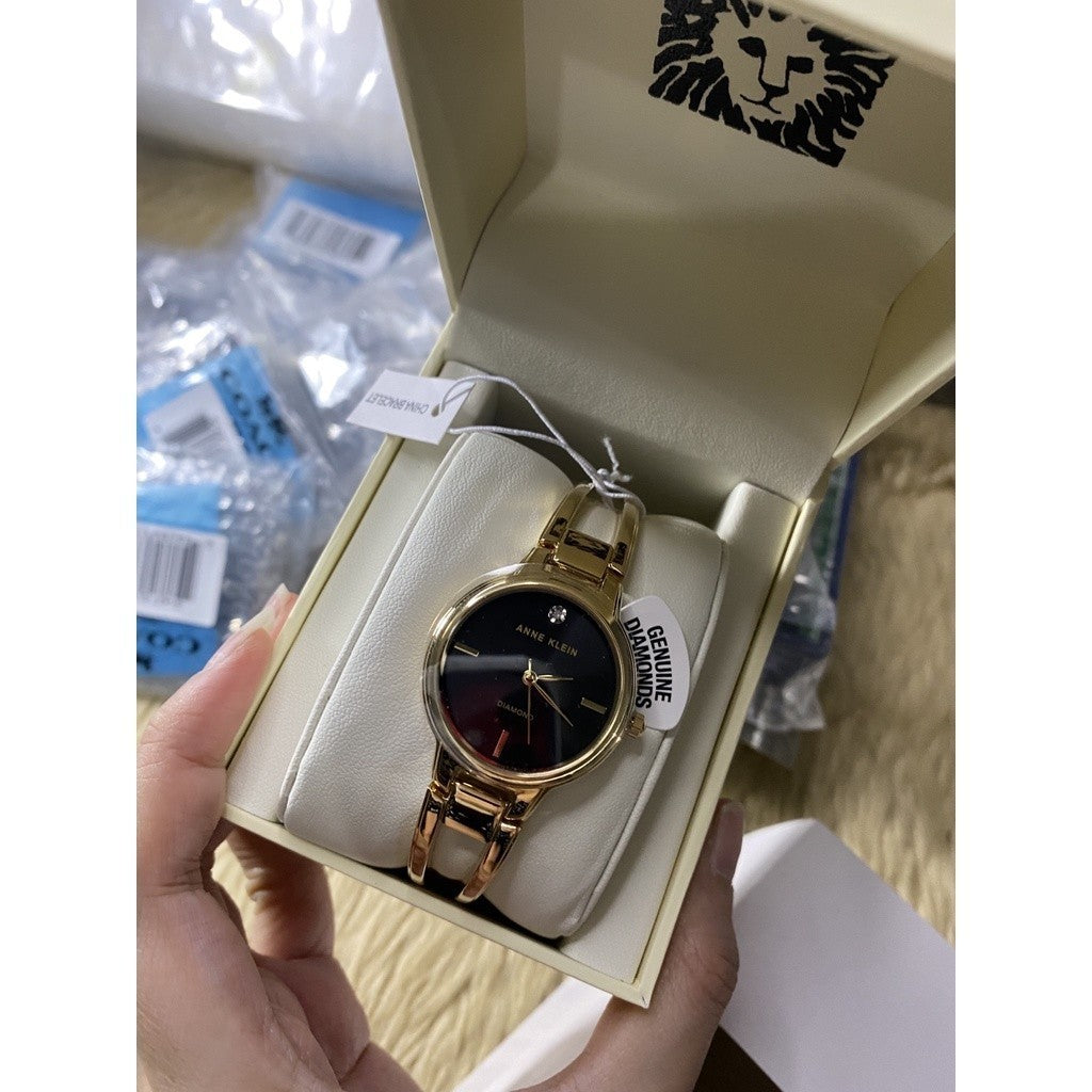 AUTHENTIC AK Klein Japanese Quartz Dress Watch with Metal Strap, Gold AK/2626BKGB