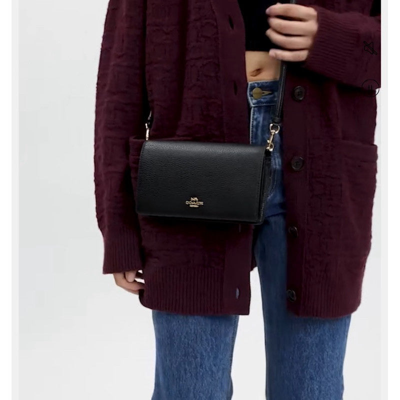 SALE! BNEW OLD STOCK CCH Anna Foldover Crossbody Bag Clutch in Black