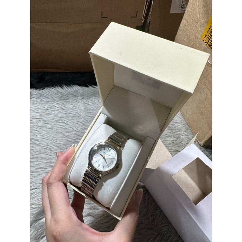 AUTHENTIC AK Klein Women's Bracelet Watch AK/ 3813SVTT Silver/Gold Two Tone