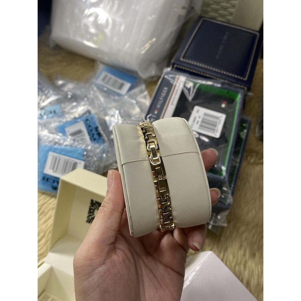 AUTHENTIC AK Klein Japanese Quartz Dress Watch with Metal Strap, Gold AK/2626BKGB