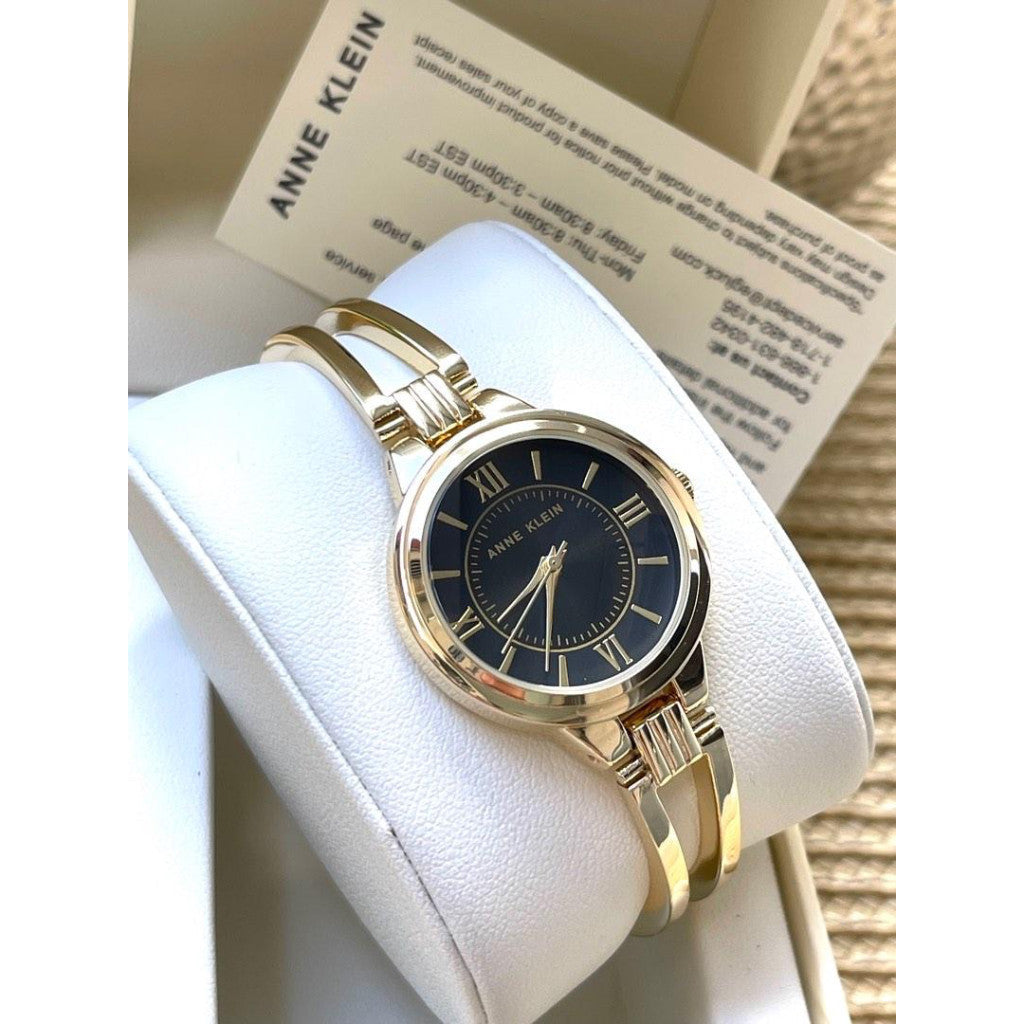 AUTHENTIC AK Klein Women's Gold Bangle Watch AK/3958BKGB