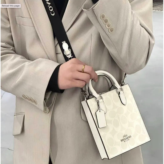 ORIG & IMPORTED CCH Mini Tote Crossbody Bag White Thick Stra