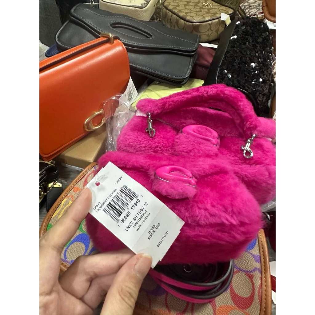 ORIG & IMPORTED CCH Pink Retail The Lil Nas Tabby 12 In Shearling Fur Mini Bag