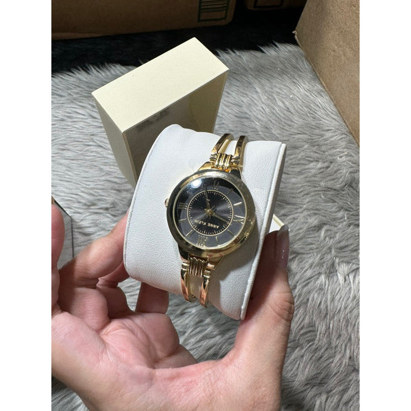 AUTHENTIC AK Klein Women's Gold Bangle Watch AK/3958BKGB
